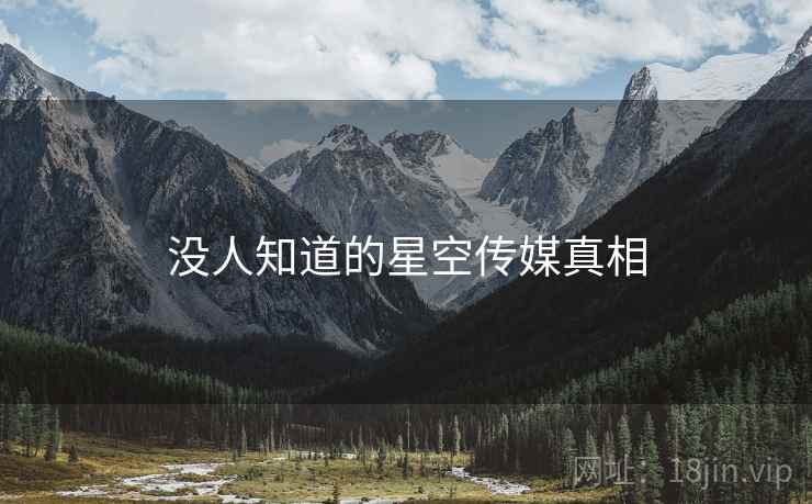 没人知道的星空传媒真相 没人知道的星空传媒真相